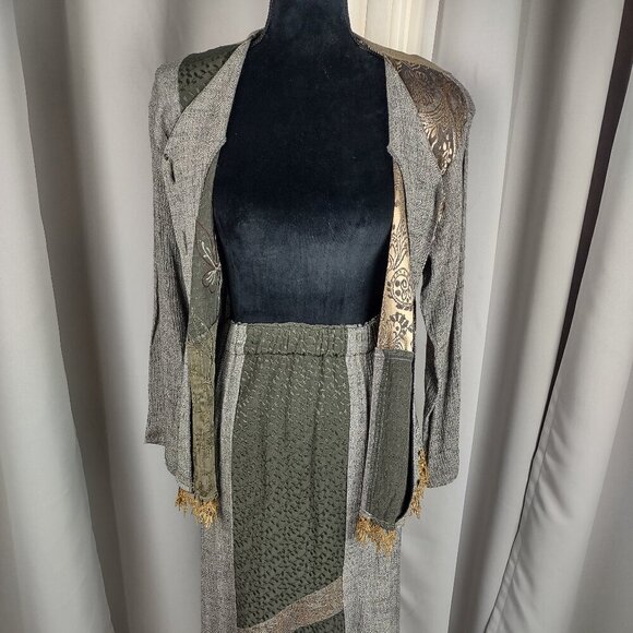 Vintage Spencer Alexis Patchwork Boho Jacket Skirt Set Cottagecore Size 6 - Picture 4 of 15